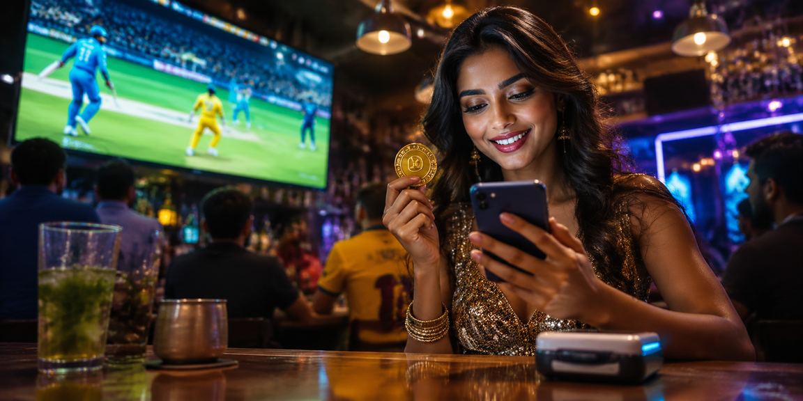 Nighttime cricket stadium hosting IPL matches in India